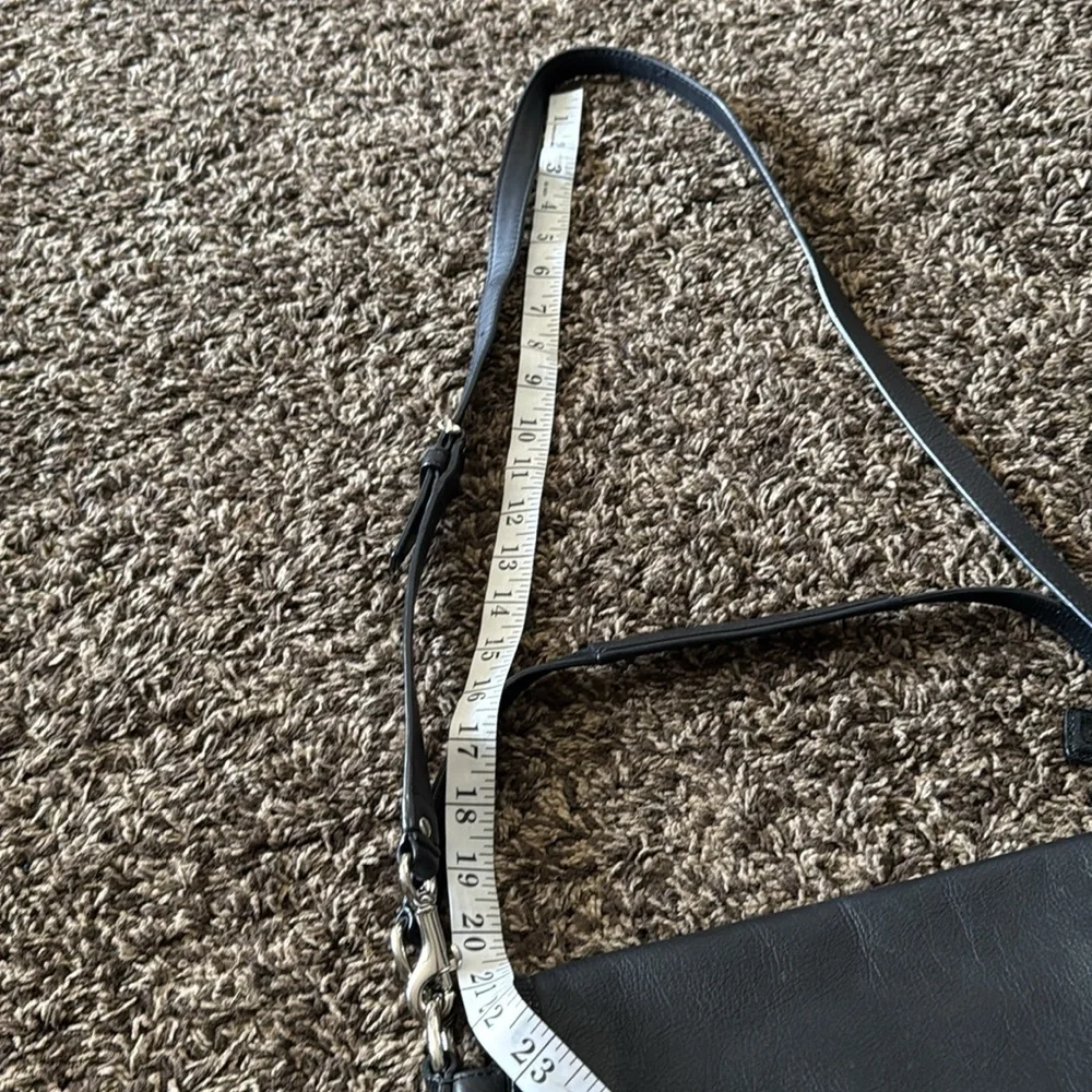 Coach Taylor Black Leather Shoulder Bag with Silver Accents